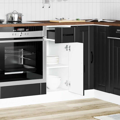 Kitchen Base Cabinet Lucca Black Engineered Wood