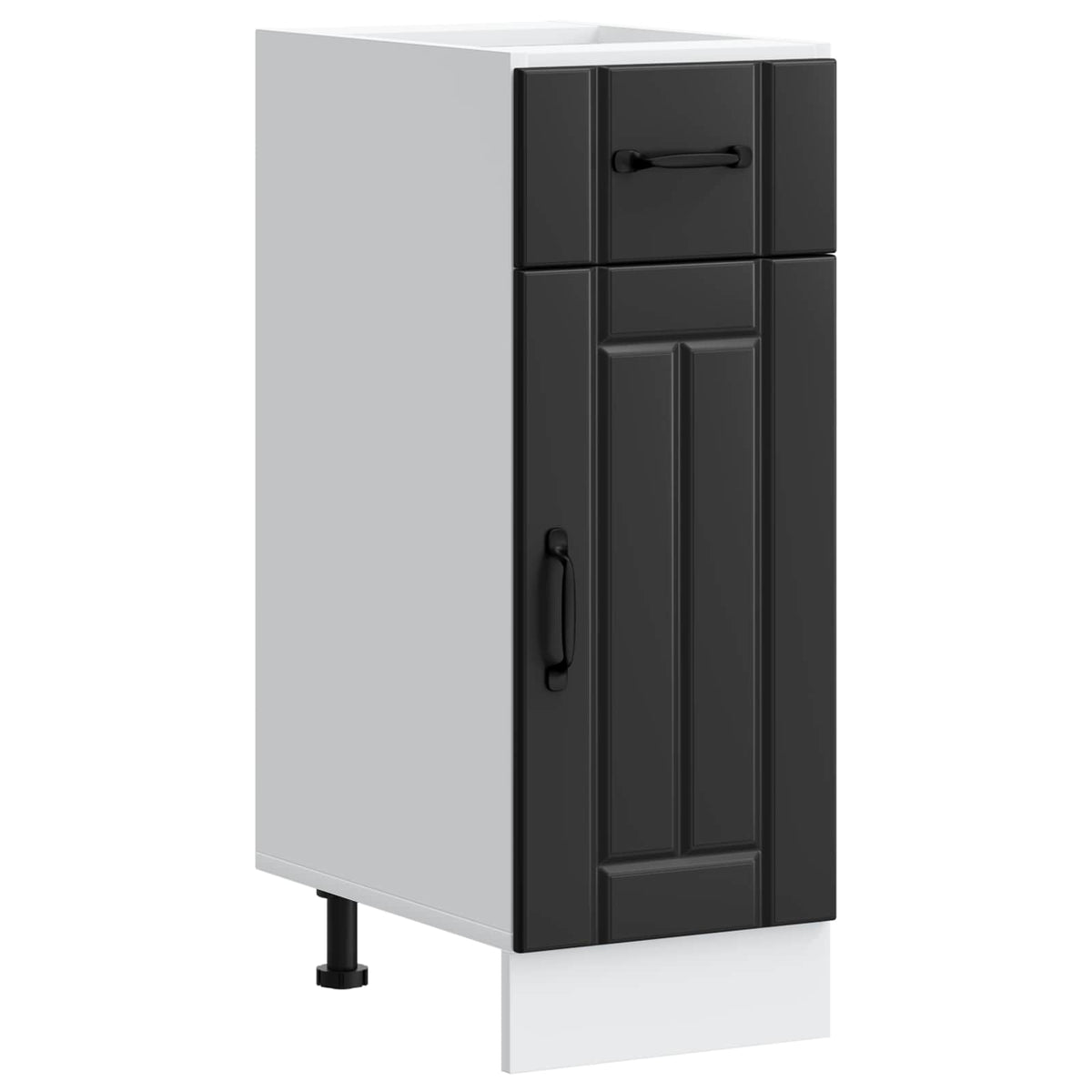 Kitchen Base Cabinet "Lucca" Black Engineered Wood