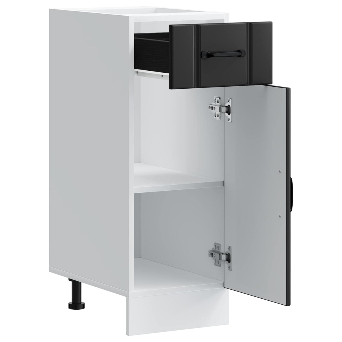 Kitchen Base Cabinet "Lucca" Black Engineered Wood