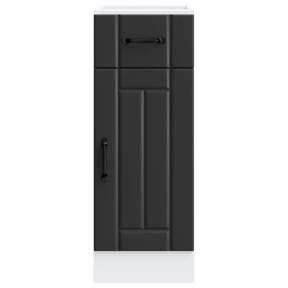 Kitchen Base Cabinet "Lucca" Black Engineered Wood