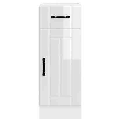 Kitchen Base Cabinet "Lucca" High Gloss White Engineered Wood
