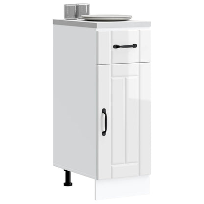Kitchen Base Cabinet "Lucca" High Gloss White Engineered Wood