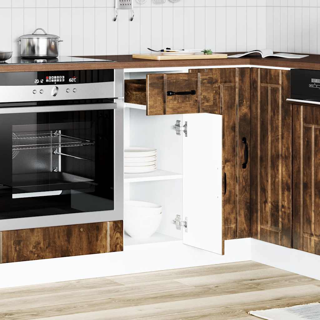 Kitchen Base Cabinet Lucca Smoked Oak Engineered Wood