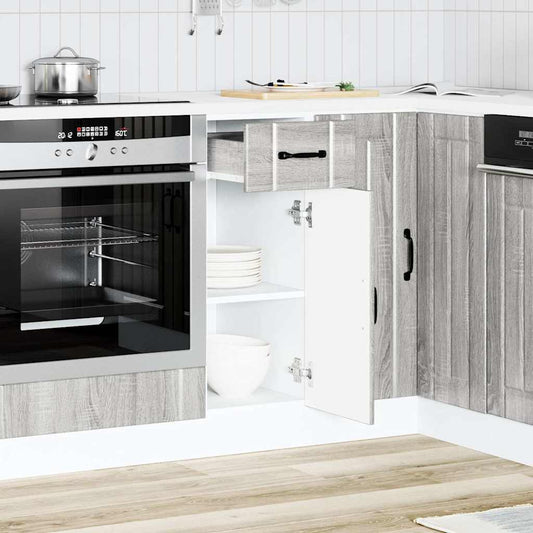 Kitchen Base Cabinet "Lucca" Grey Sonoma Engineered Wood