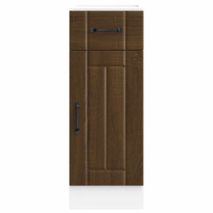 Kitchen Base Cabinet "Lucca" Brown Oak Engineered Wood