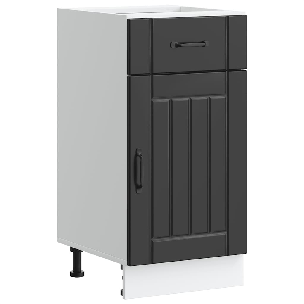 Kitchen Base Cabinet Lucca Black Engineered Wood