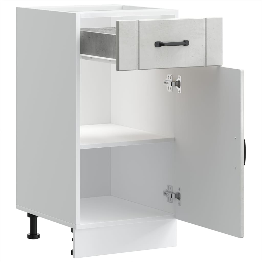 Kitchen Base Cabinet Lucca Concrete Grey Engineered Wood