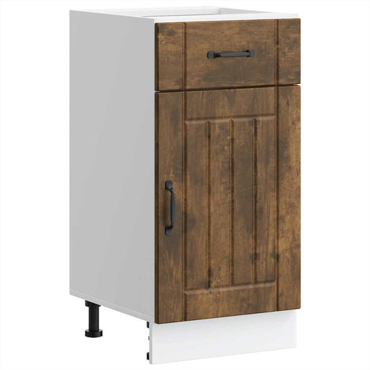 Kitchen Base Cabinet "Lucca" Smoked Oak Engineered Wood