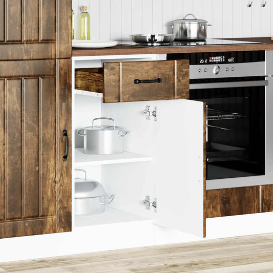 Kitchen Base Cabinet "Lucca" Smoked Oak Engineered Wood