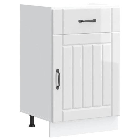 Kitchen Base Cabinet "Lucca" High Gloss White Engineered Wood