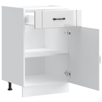 Kitchen Base Cabinet "Lucca" High Gloss White Engineered Wood