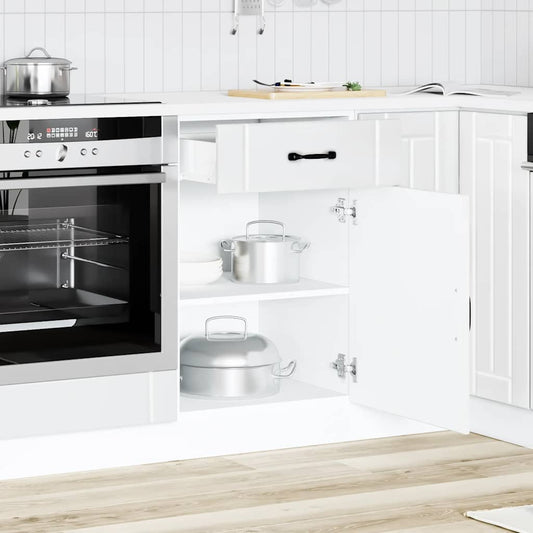 Kitchen Base Cabinet "Lucca" High Gloss White Engineered Wood