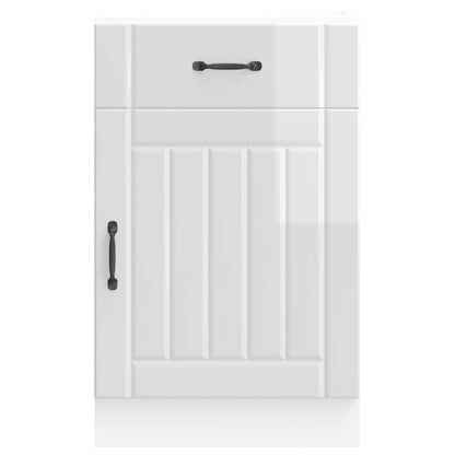 Kitchen Base Cabinet "Lucca" High Gloss White Engineered Wood