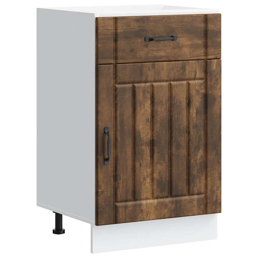 Kitchen Base Cabinet "Lucca" Smoked Oak Engineered Wood