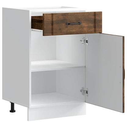 Kitchen Base Cabinet "Lucca" Smoked Oak Engineered Wood