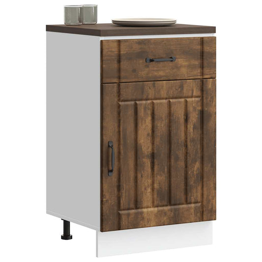 Kitchen Base Cabinet "Lucca" Smoked Oak Engineered Wood