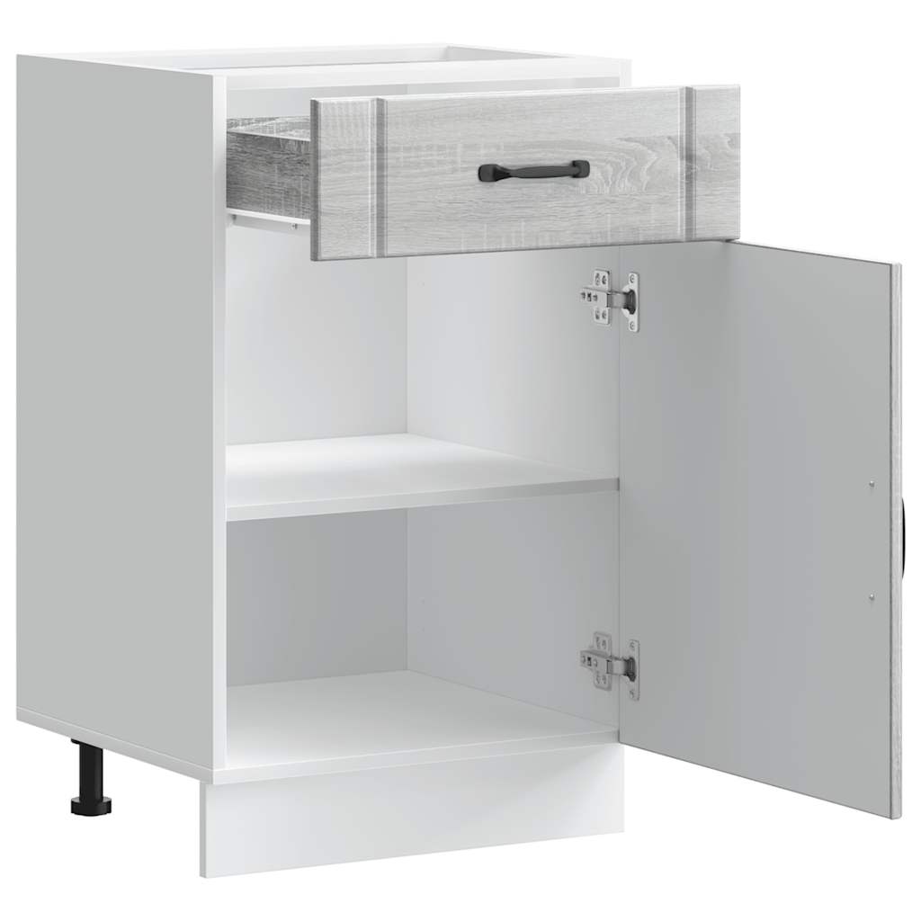 Kitchen Base Cabinet Lucca Grey Sonoma Engineered Wood