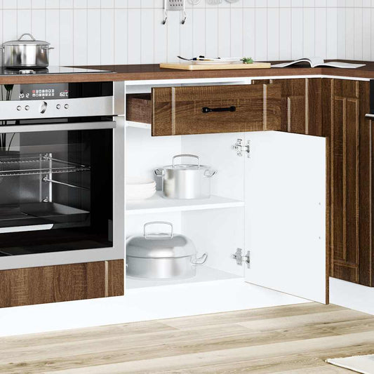 Kitchen Base Cabinet "Lucca" Brown Oak Engineered Wood