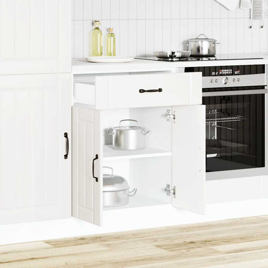 Kitchen Base Cabinet "Lucca" White Engineered Wood