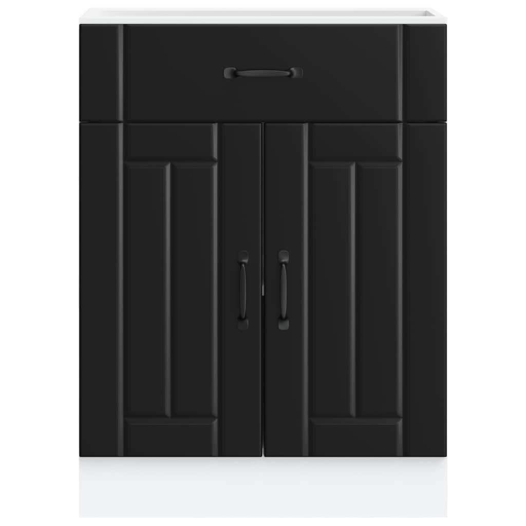 Kitchen Base Cabinet Lucca Black Engineered Wood