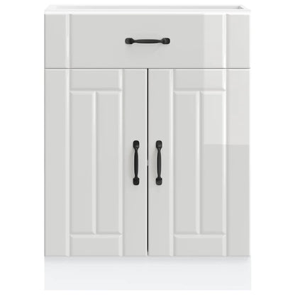 Kitchen Base Cabinet Lucca High Gloss White Engineered Wood