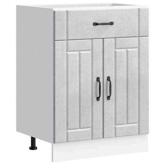 Kitchen Base Cabinet "Lucca" Concrete Grey Engineered Wood