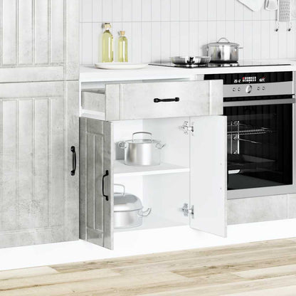 Kitchen Base Cabinet "Lucca" Concrete Grey Engineered Wood