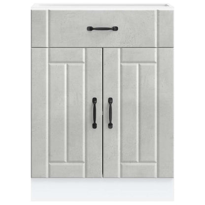 Kitchen Base Cabinet "Lucca" Concrete Grey Engineered Wood