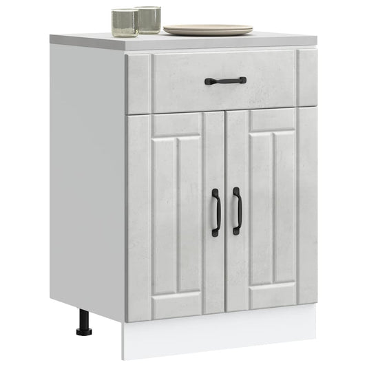 Kitchen Base Cabinet "Lucca" Concrete Grey Engineered Wood