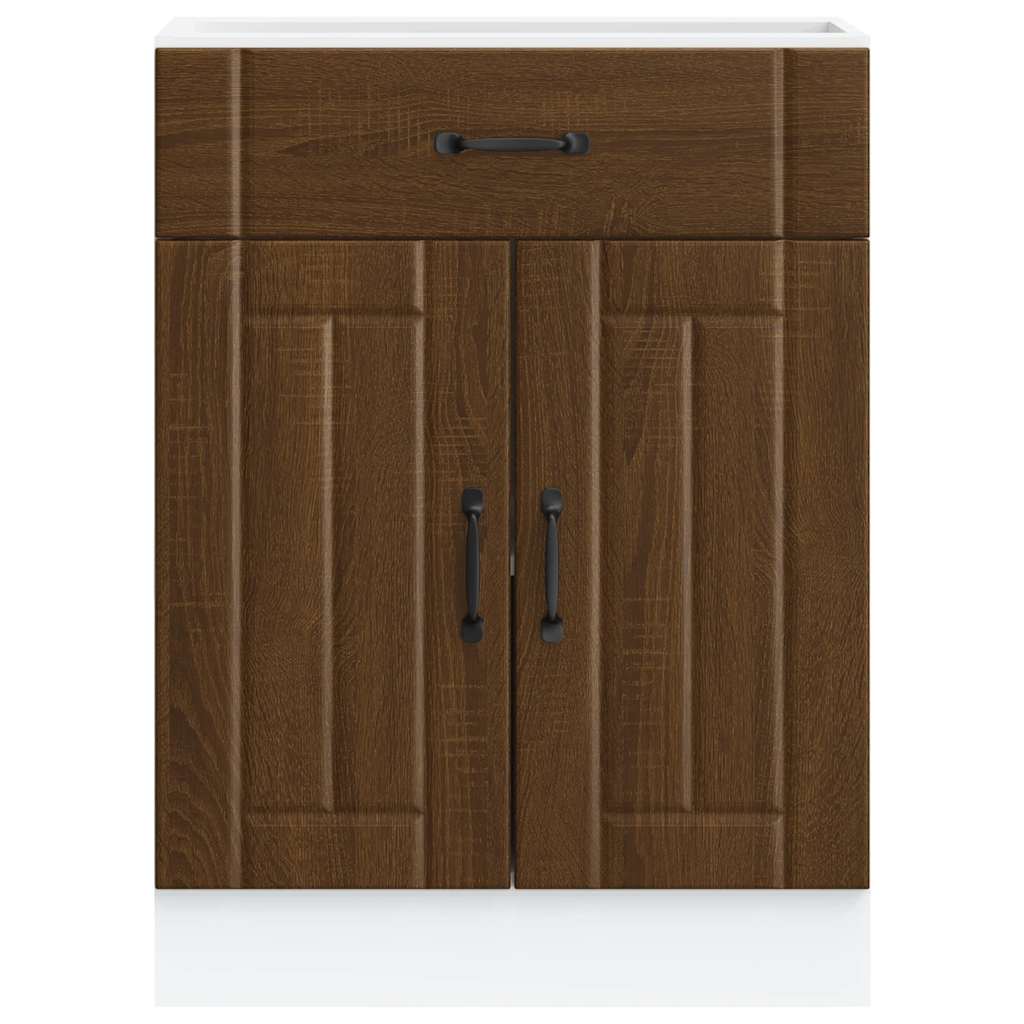 Kitchen Base Cabinet "Lucca" Brown Oak Engineered Wood