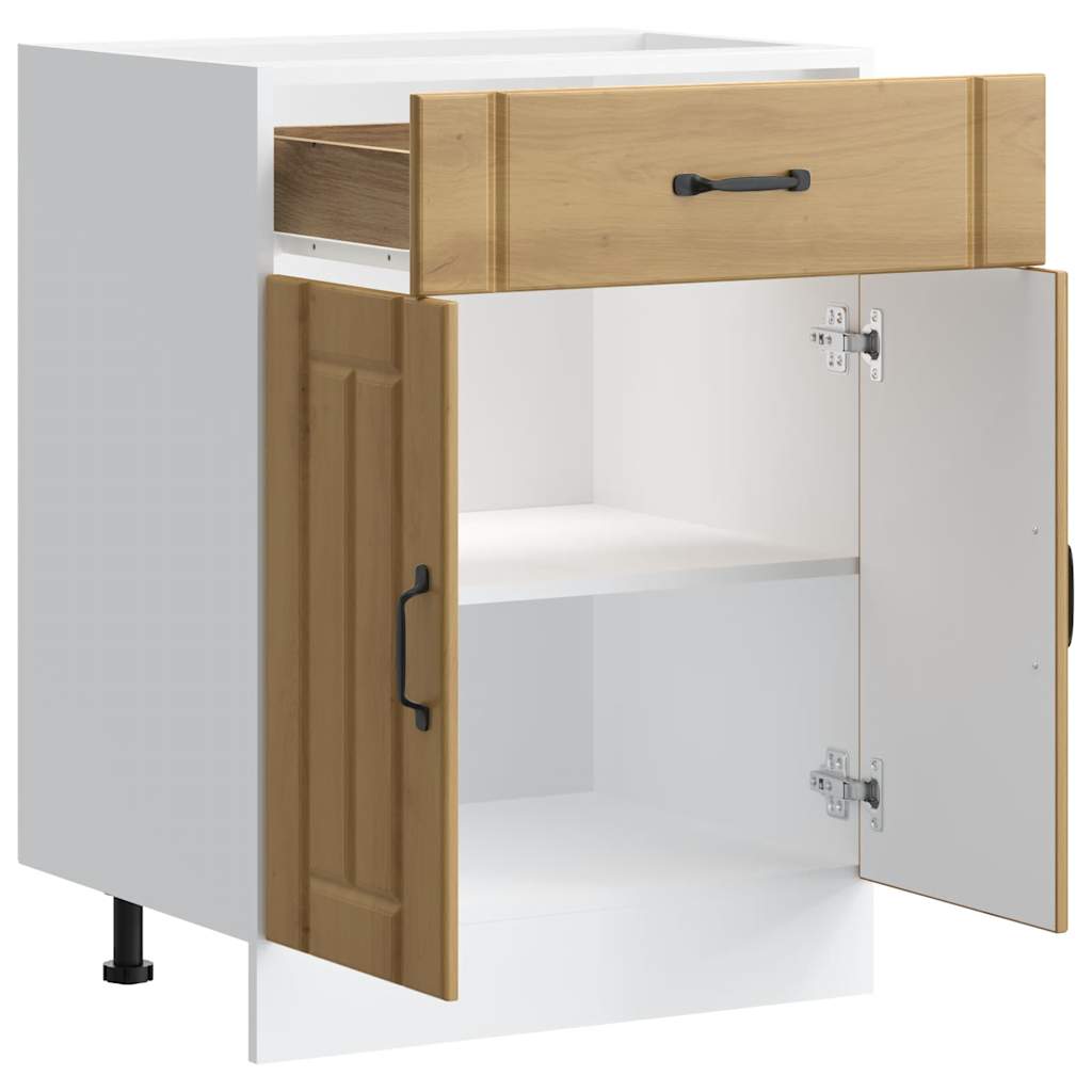 Kitchen Base Cabinet "Lucca" Artisan Oak Engineered Wood