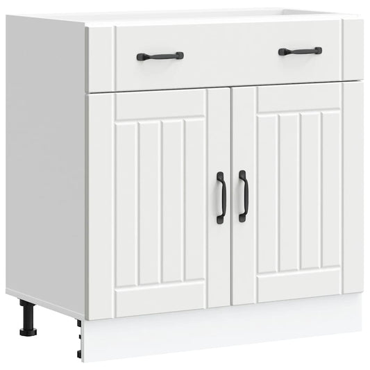 Kitchen Base Cabinet "Lucca" White Engineered Wood