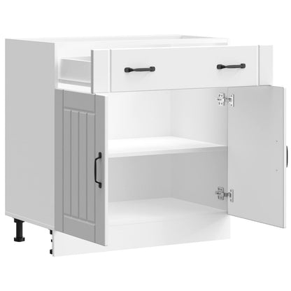 Kitchen Base Cabinet "Lucca" White Engineered Wood