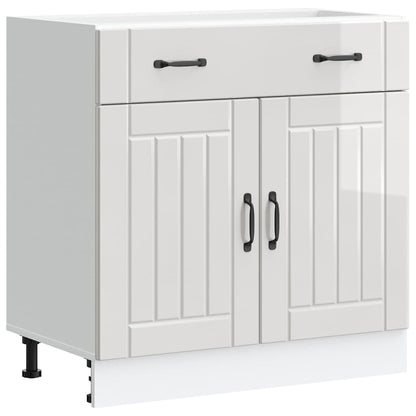 Kitchen Base Cabinet Lucca High Gloss White Engineered Wood