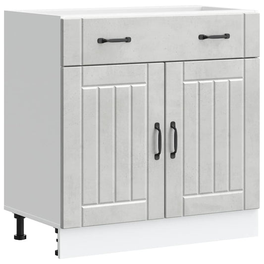 Kitchen Base Cabinet "Lucca" Concrete Grey Engineered Wood