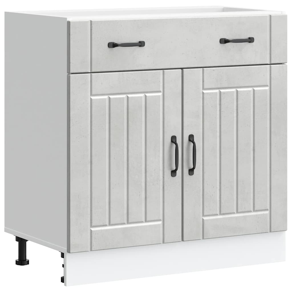 Kitchen Base Cabinet Lucca Concrete Grey Engineered Wood