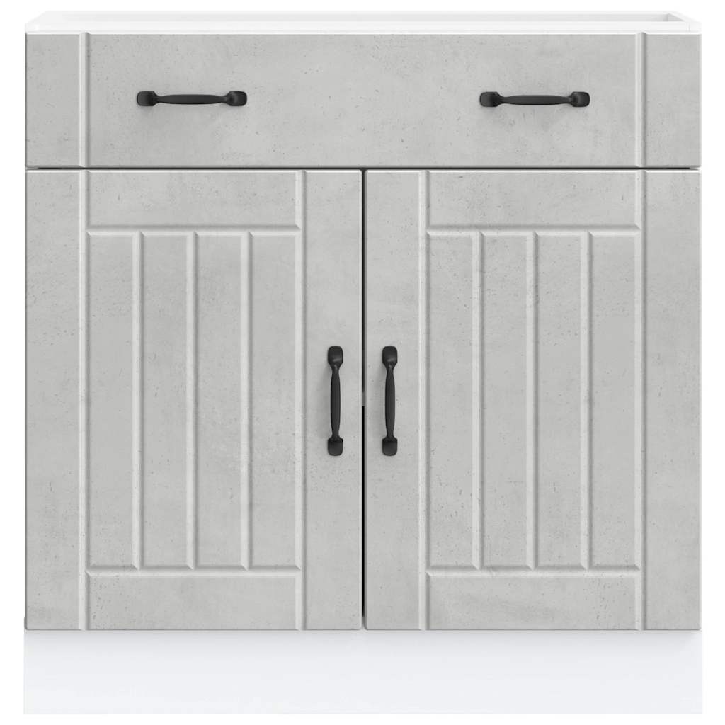 Kitchen Base Cabinet Lucca Concrete Grey Engineered Wood