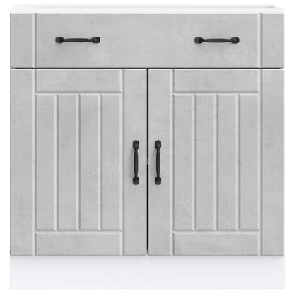 Kitchen Base Cabinet Lucca Concrete Grey Engineered Wood