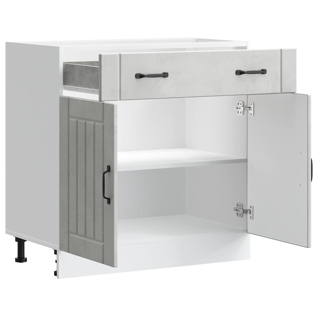 Kitchen Base Cabinet Lucca Concrete Grey Engineered Wood