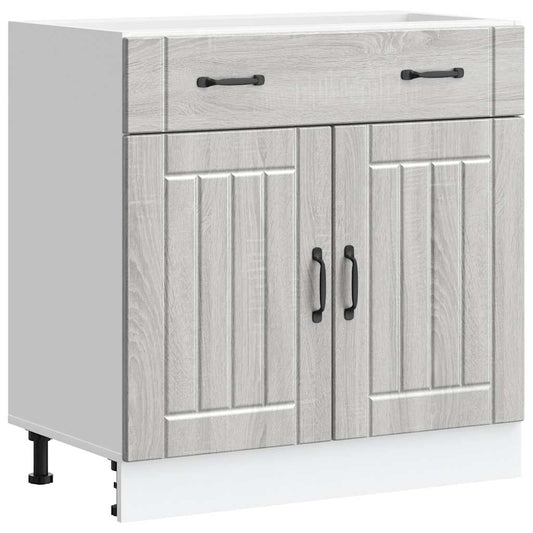 Kitchen Base Cabinet "Lucca" Grey Sonoma Engineered Wood