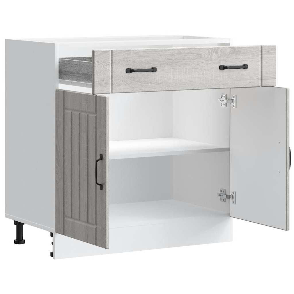 Kitchen Base Cabinet "Lucca" Grey Sonoma Engineered Wood