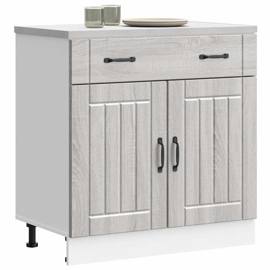 Kitchen Base Cabinet "Lucca" Grey Sonoma Engineered Wood