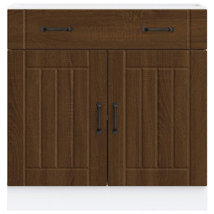 Kitchen Base Cabinet "Lucca" Brown Oak Engineered Wood