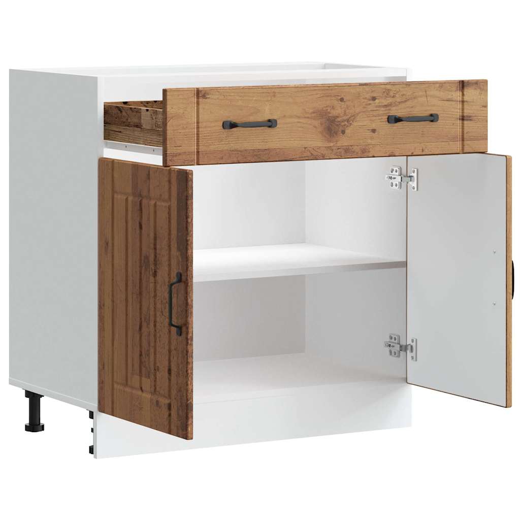 Kitchen Base Cabinet "Lucca" Old Wood Engineered Wood