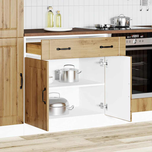 Kitchen Base Cabinet "Lucca" Artisan Oak Engineered Wood