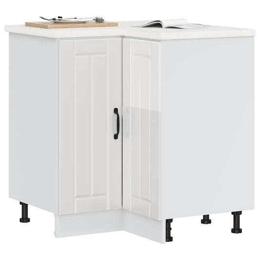 Kitchen Corner Base Cabinet "Lucca" High Gloss White
