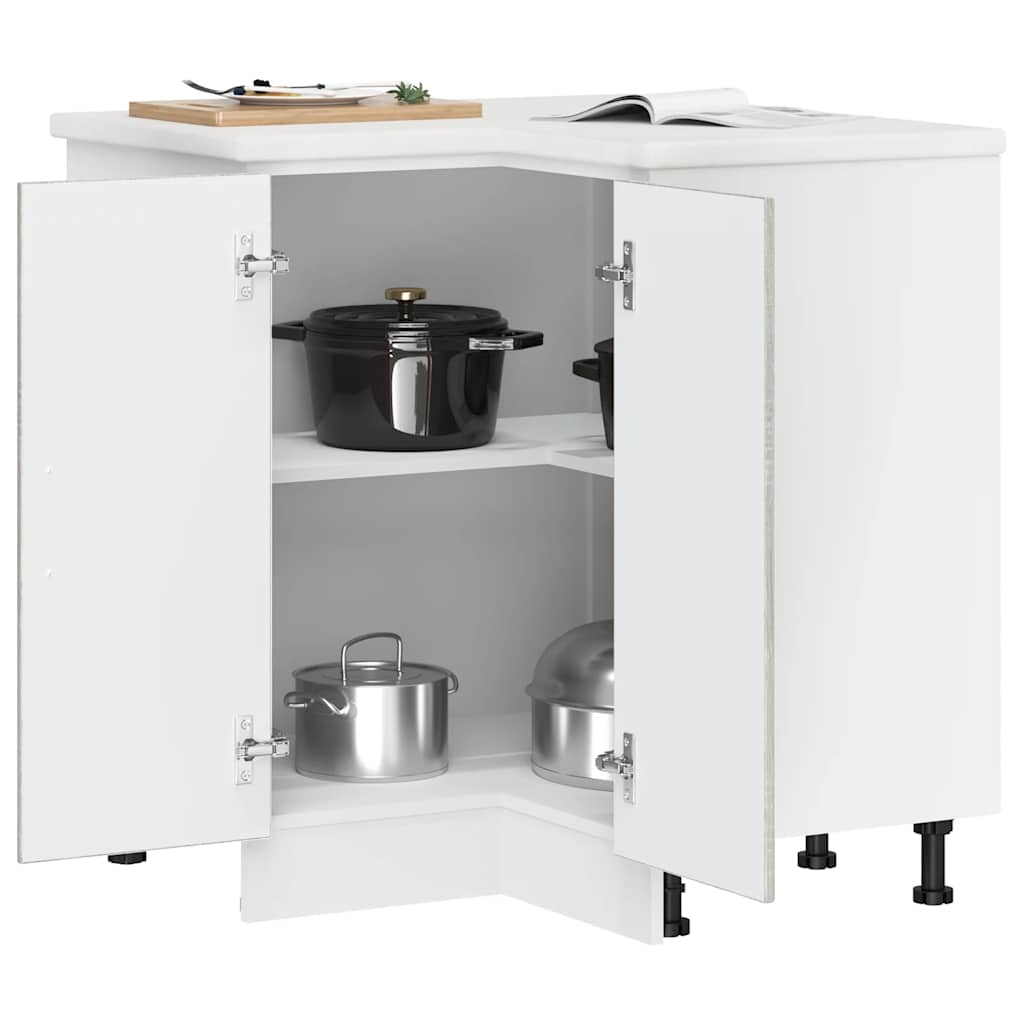 Kitchen Corner Base Cabinet Lucca Grey Sonoma Engineered Wood