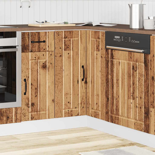 Kitchen Corner Base Cabinet "Lucca" Old Wood Engineered Wood