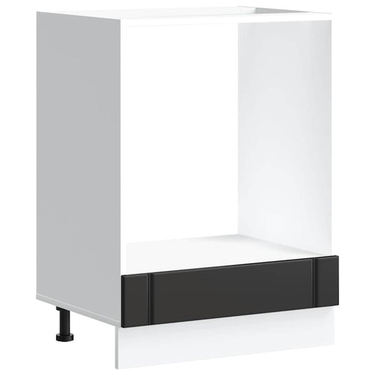 Oven Cabinet "Lucca" Black Engineered Wood