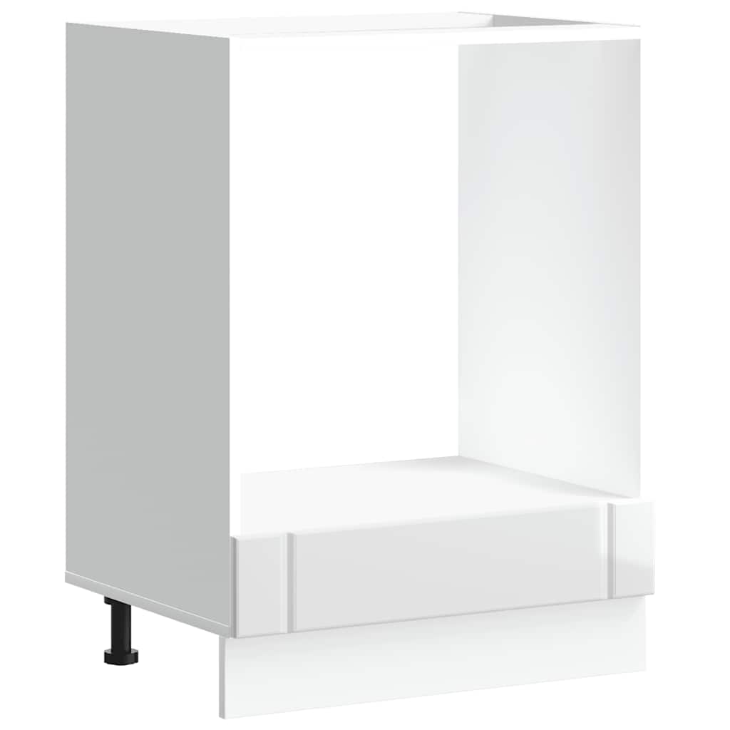 Oven Cabinet Lucca High Gloss White Engineered Wood